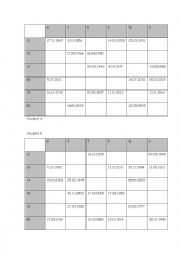 English Worksheet: Dates Speaking Pairwork