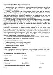 English Worksheet: Youth