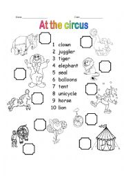 English Worksheet: Circus