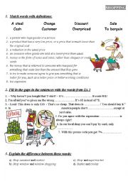 English Worksheet: Shopping