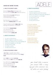 English Worksheet: Adele - When you were young 
