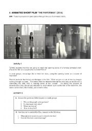 English Worksheet: THE PAPERMAN