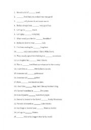 English Worksheet: articles, question tags