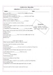 English Worksheet: Count on me