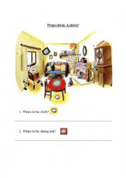 English Worksheet: prepositions of place