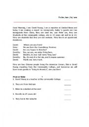 English Worksheet: Verb to be activity