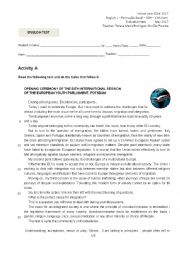 English Worksheet: 11th form test on Multiculturalism