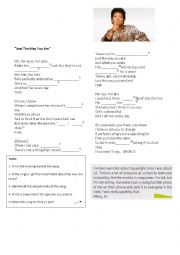 English Worksheet: Just the way you are