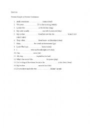 English Worksheet: Present Simple vs Present Continuous