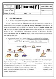 2017 / 2018 7th Form Mid-Term Test 1