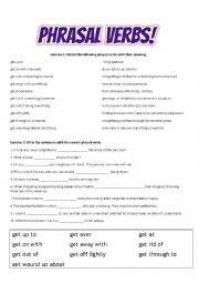 English Worksheet: Phrasal verbs