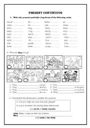 English Worksheet: Present Cntinuous