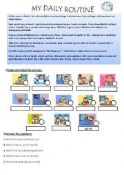 English Worksheet: Marks daily routine 