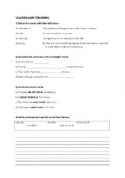 English Worksheet: Vocabulary training