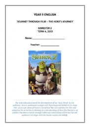 Shrek 2 Heroes Journey Portfolio Booklet - Year 9 foundation level