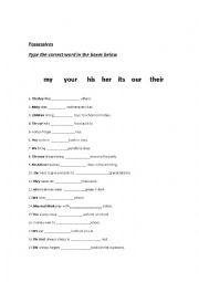 English Worksheet: Possessives