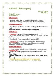 English Worksheet: formal letter