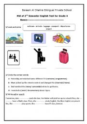 English Worksheet: 2nd term- exam for grade 4 elementary