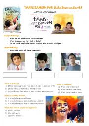 English Worksheet: Taare Zameen Par (Like Stars on Earth) Movie Worksheet 