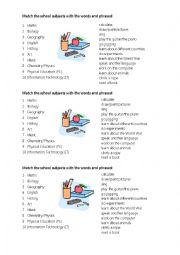 English Worksheet: School subjects