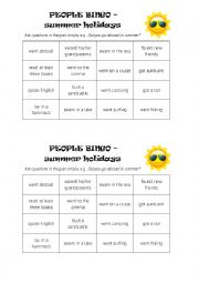 English Worksheet: People Bingo