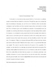 English Worksheet: reading comunism