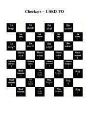 English Worksheet: Used to - Checkers