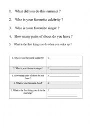 English Worksheet: Icebreakers