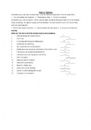 English Worksheet: Fact or Opinion