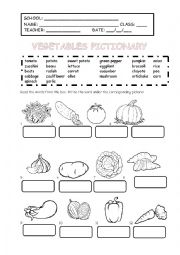 PICTIONARY - VEGETABLES