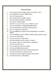 English Worksheet: Questions in Present Perfect with EVER