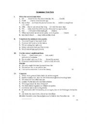 English Worksheet: grammar test