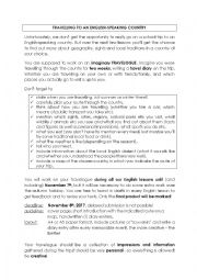 English Worksheet: TRAVELOGUE