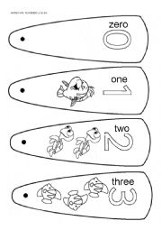 English Worksheet: Fan numbers, from 1 to 10.