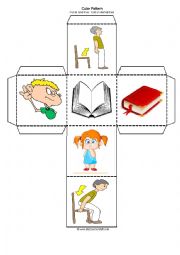 English Worksheet: classroom commands cube