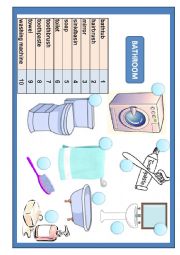 English Worksheet: Bathroom