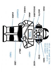 English Worksheet: Robot - body parts