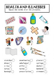 English Worksheet: Illnesses and health