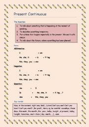 English Worksheet: present prograssive