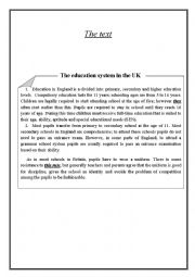 English Worksheet: reading comprehension + grammar activities