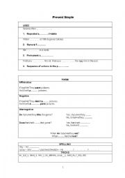 Present Simple vs Present Continuous Teaching Handout