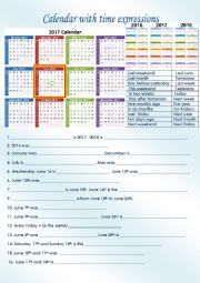 English Worksheet: Time expressions