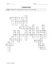 English Worksheet: Crossword about body parts and pirates