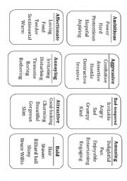 English Worksheet: Game Adjectives Taboo