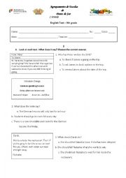 English Worksheet: 9th grade test - Studying abroad as an exchange student