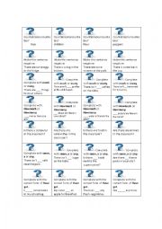 GAME: COUNTABLE/UNCOUNTABLE NOUNS