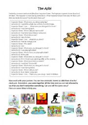 English Worksheet: Alibi - Past Progressive/Continuous Part 3