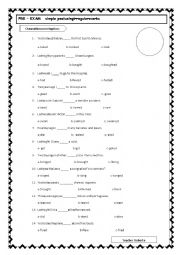 English Worksheet: Pre-exam   simple past  irregular verbs