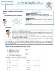 English Worksheet: daily routines