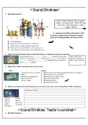 English Worksheet: Scared Shrekless - Halloween Video